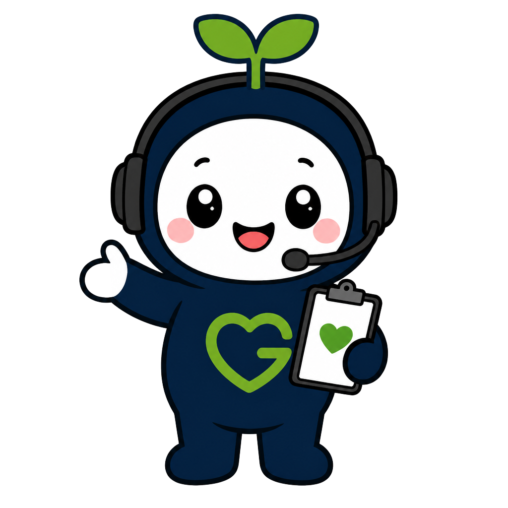 Ko the GiveKo mascot as your Mission Success Manager, wearing a headset